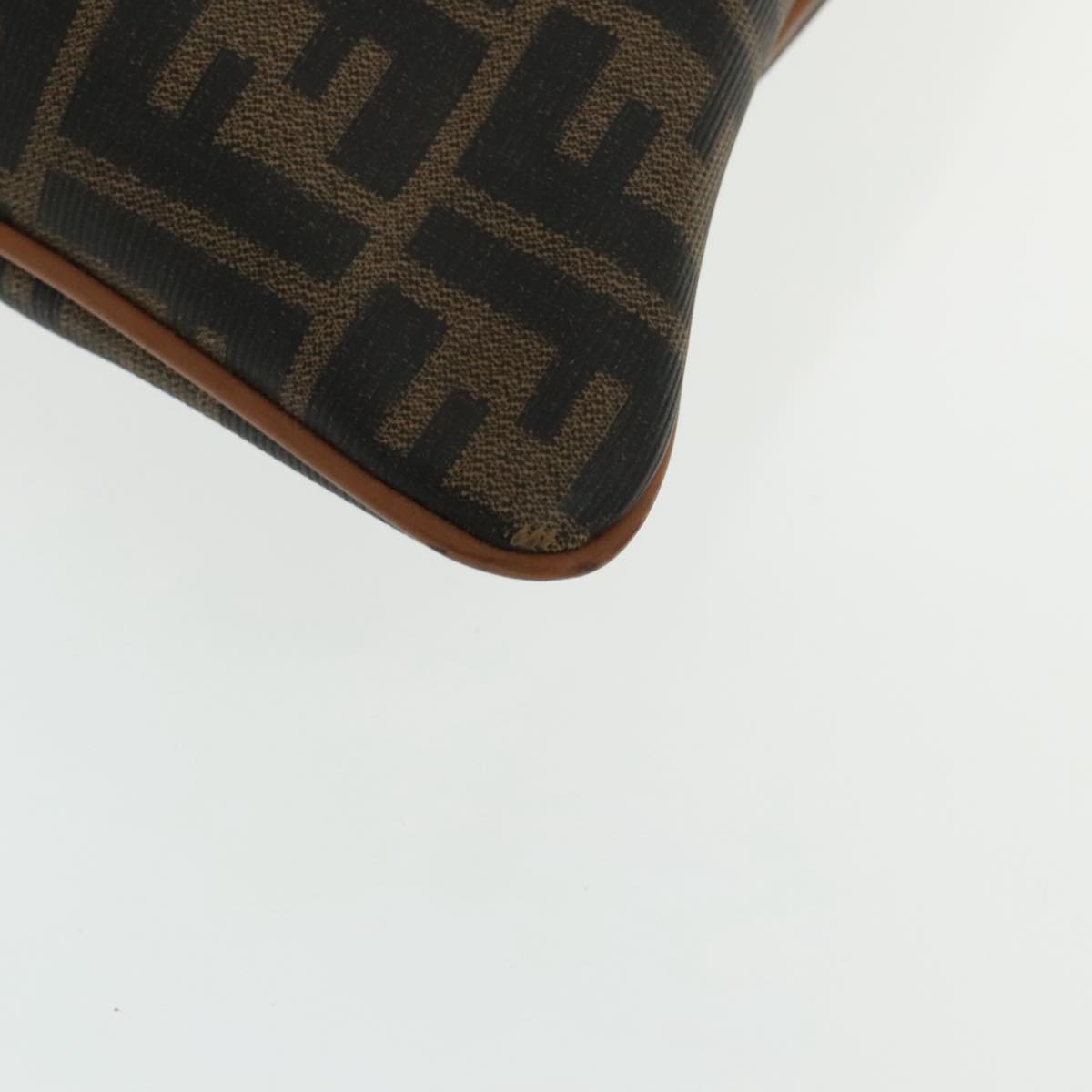 FENDI Zucca Canvas Hand Bag Brown Black 95414