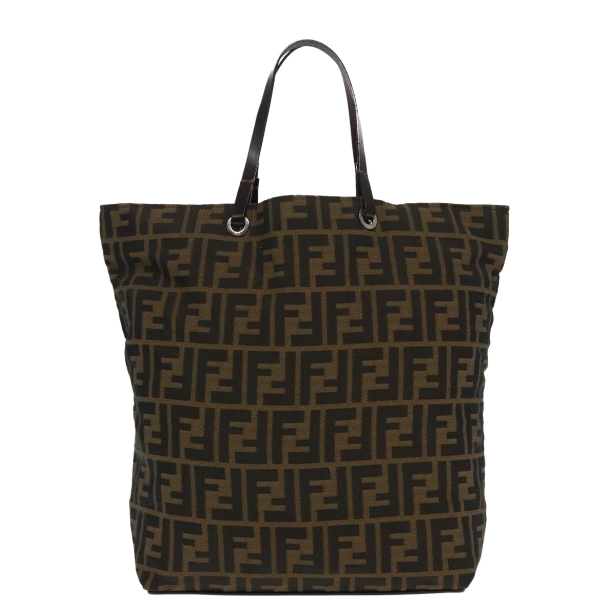 FENDI Zucca Canvas Tote Bag Brown Black 95466