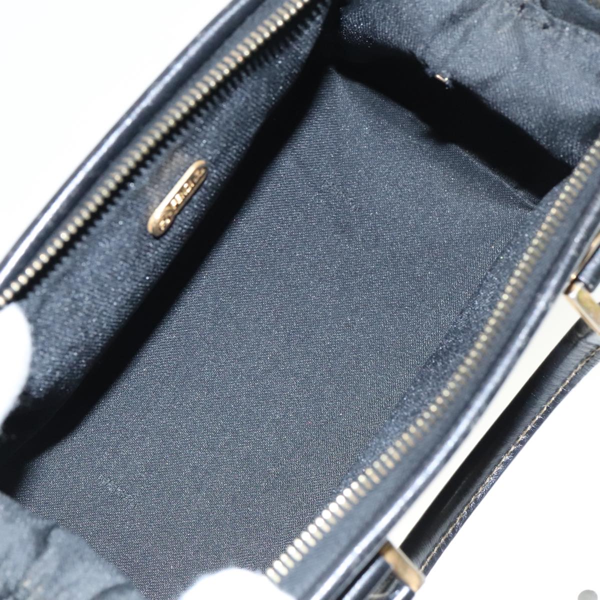 FENDI Pecan Canvas Mini Hand Bag Brown Black gold 95610