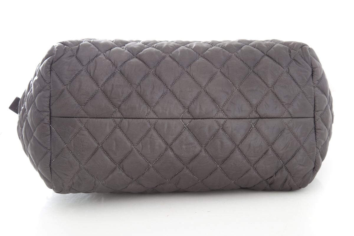 Chanel 2009 Winter Collection Grey Coco Cocoon Bowler Handbag