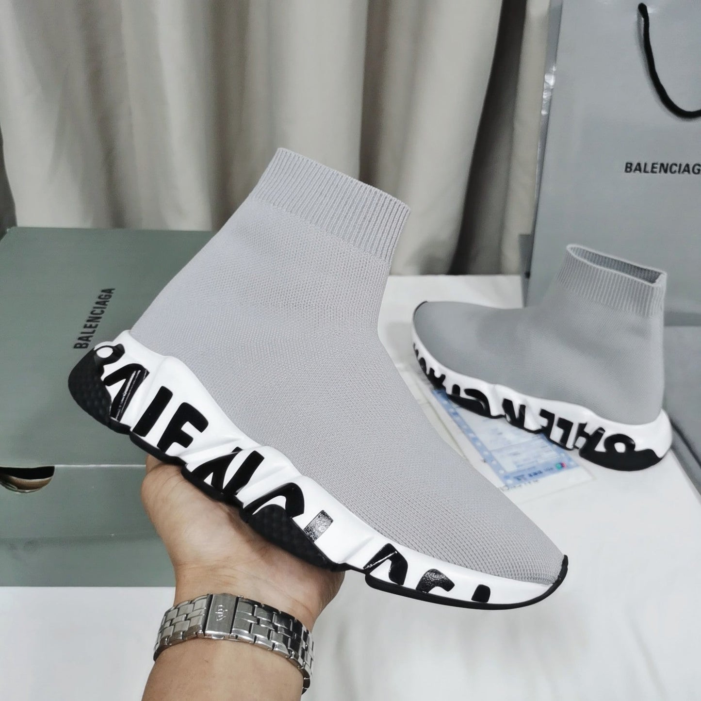 GLM - Bla Speed Print Stretch Knit Sneakers