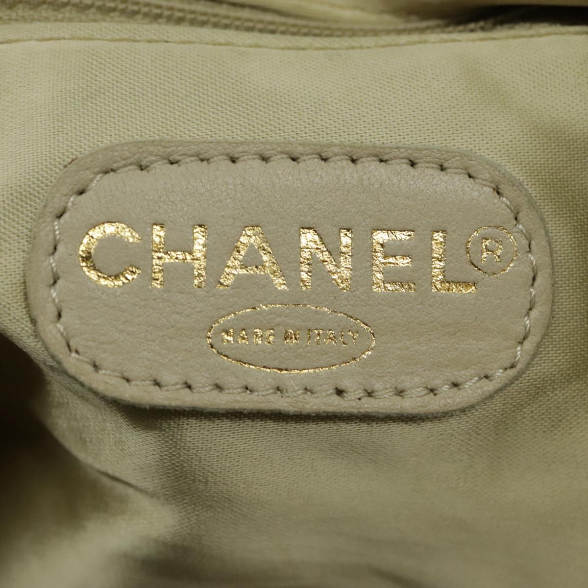 CHANEL Shoulder Bag Canvas Gold Blue CC 96215A