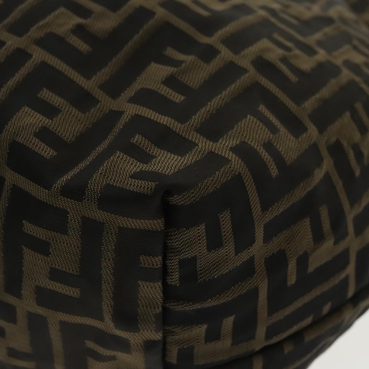 FENDI Zucca Canvas Tote Bag Brown Black Gold 96287