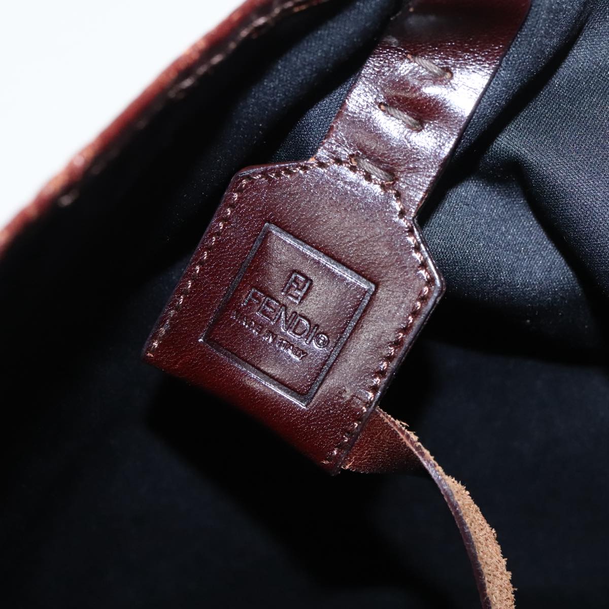FENDI Zucca Canvas Tote Bag Brown Black Gold 96287