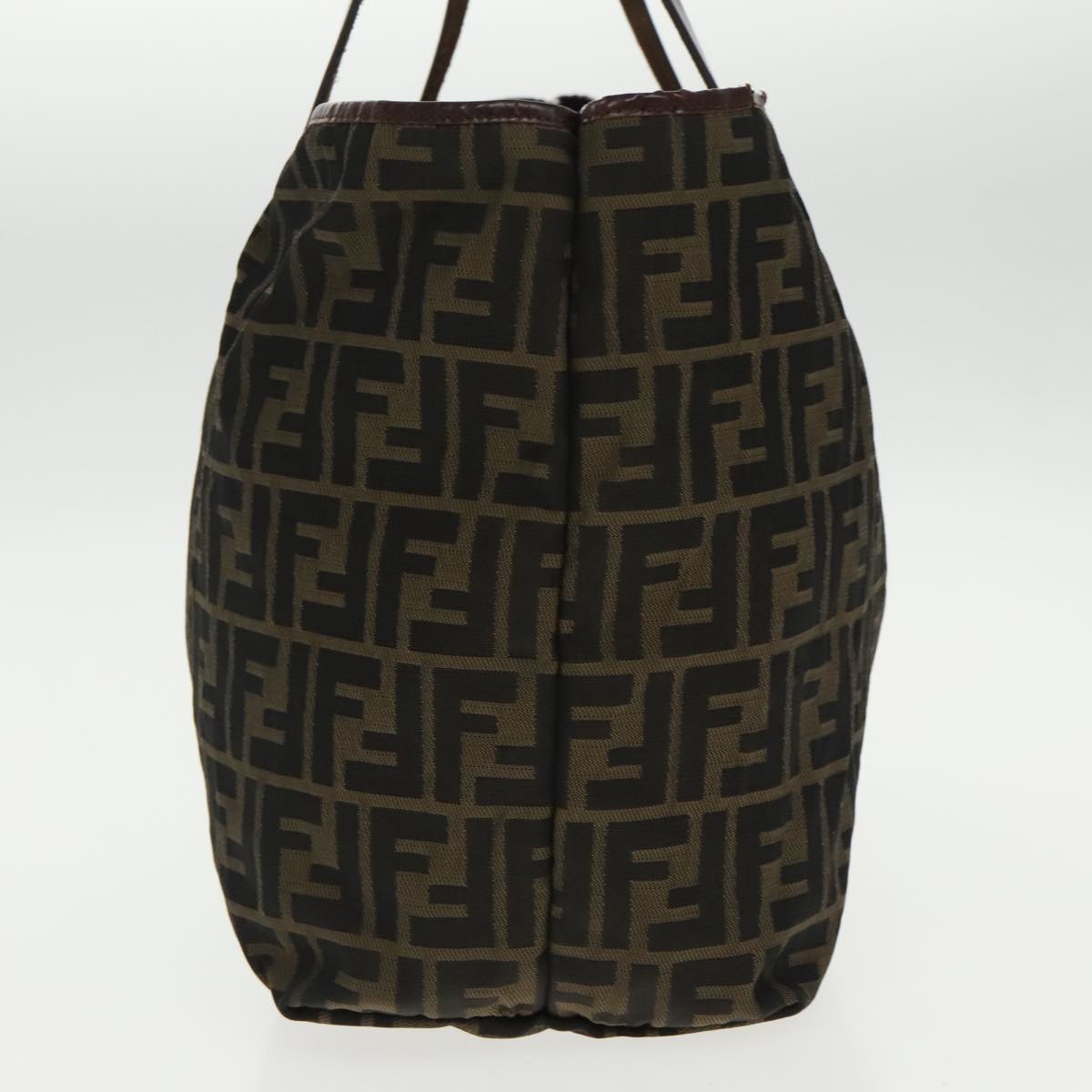 FENDI Zucca Canvas Tote Bag Brown Black Gold 96287