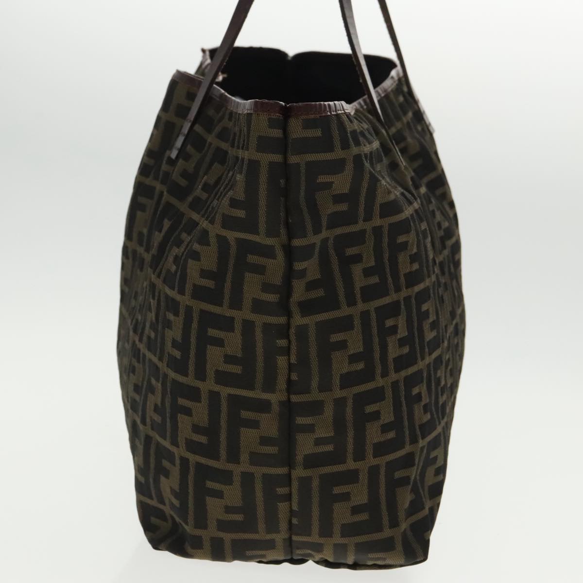 FENDI Zucca Canvas Tote Bag Brown Black Gold 96287