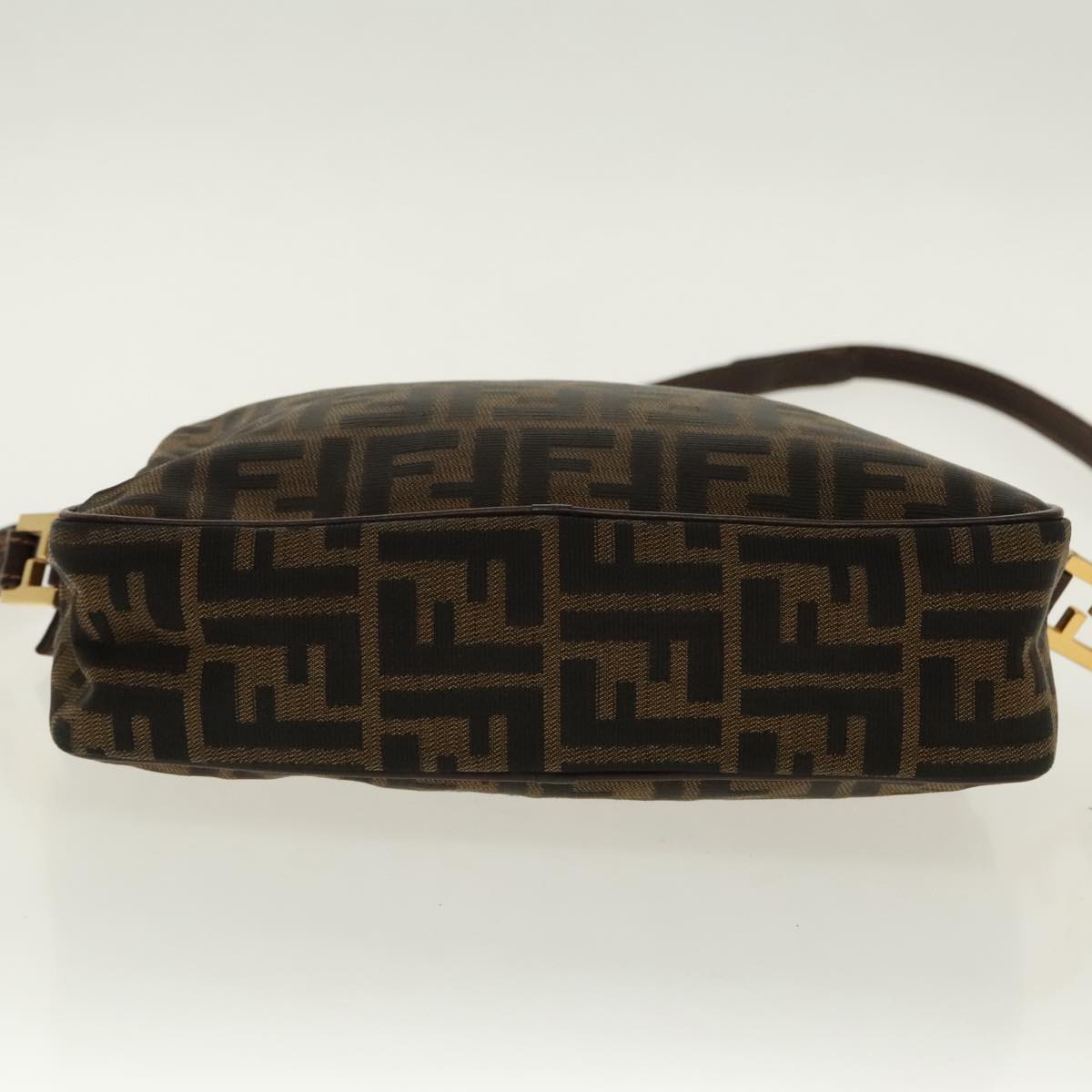 FENDI Zucca Canvas Shoulder Bag Black Brown gold 96320