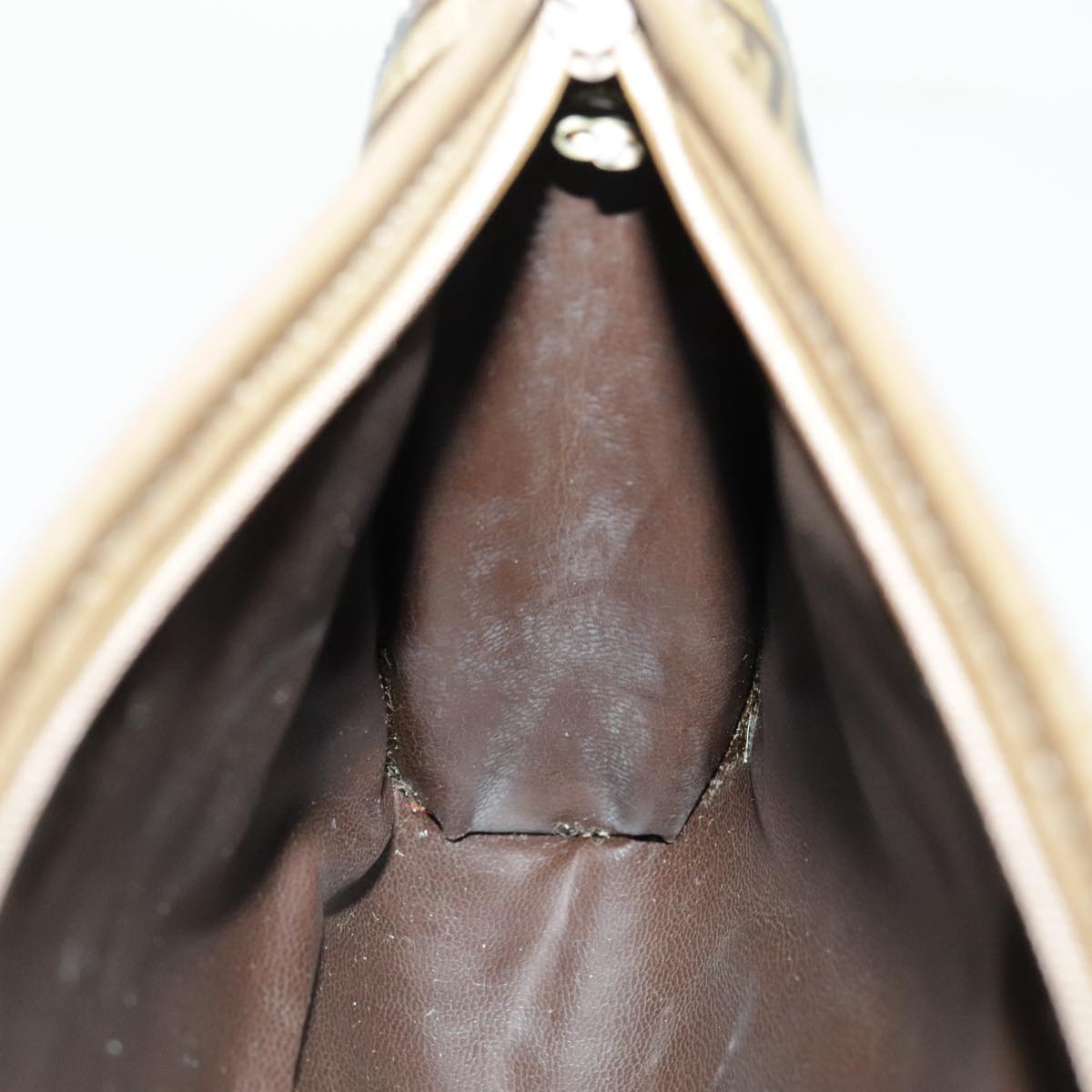 FENDI Zucchino Canvas Shoulder Bag Brown 96429