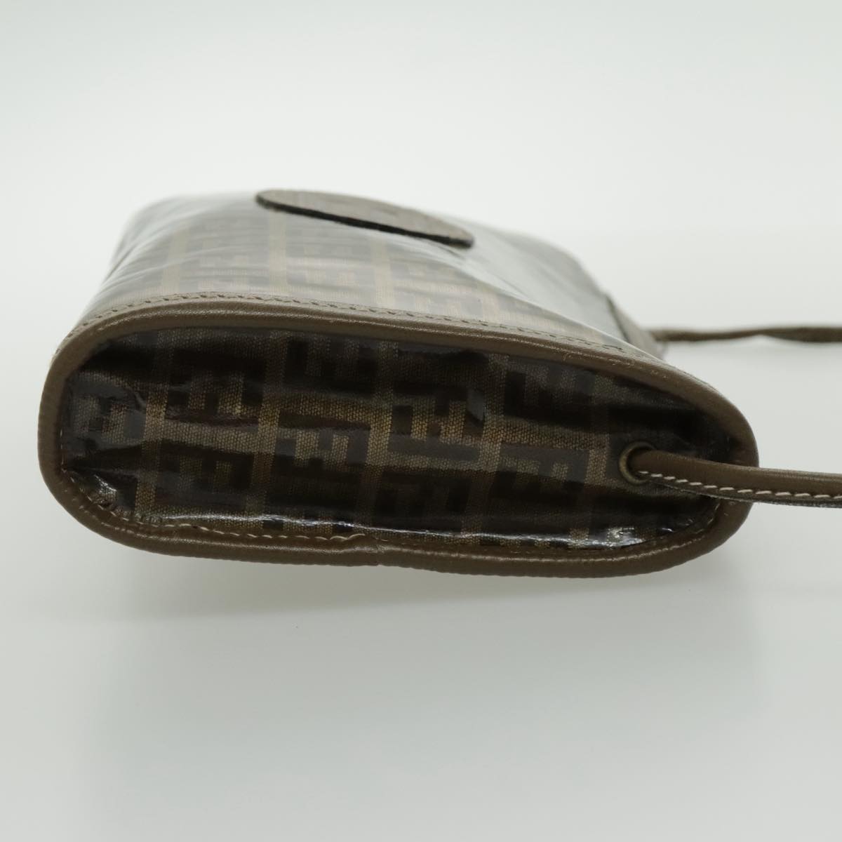 FENDI Zucchino Canvas Shoulder Bag Brown 96429