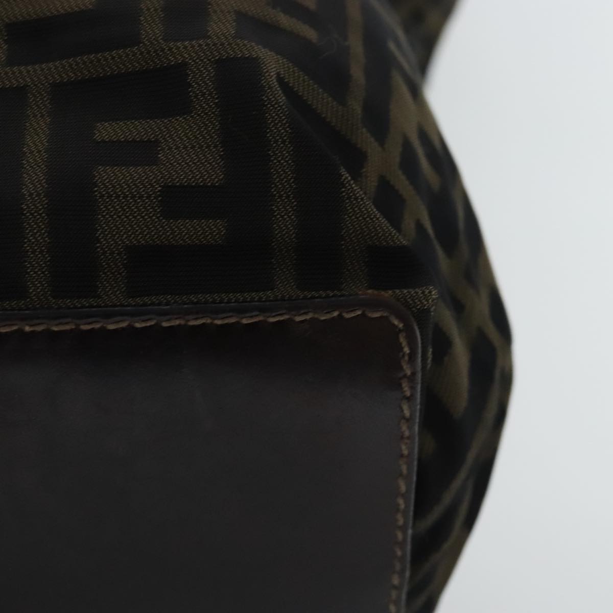 FENDI Zucca Canvas Tote Bag Brown Black gold 96462