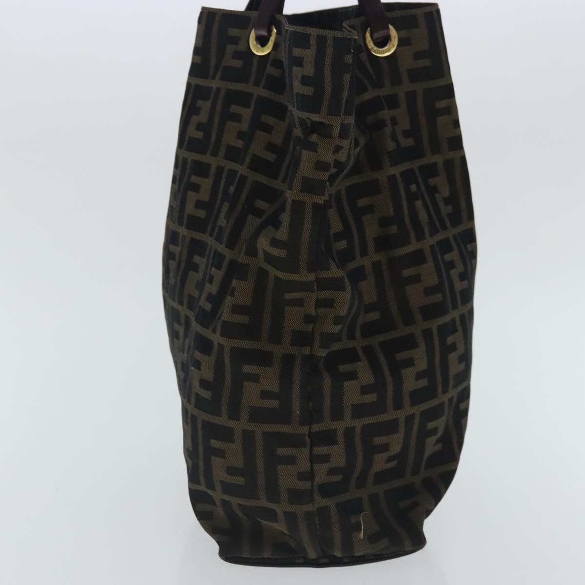 FENDI Zucca Canvas Tote Bag Brown Black gold 96462