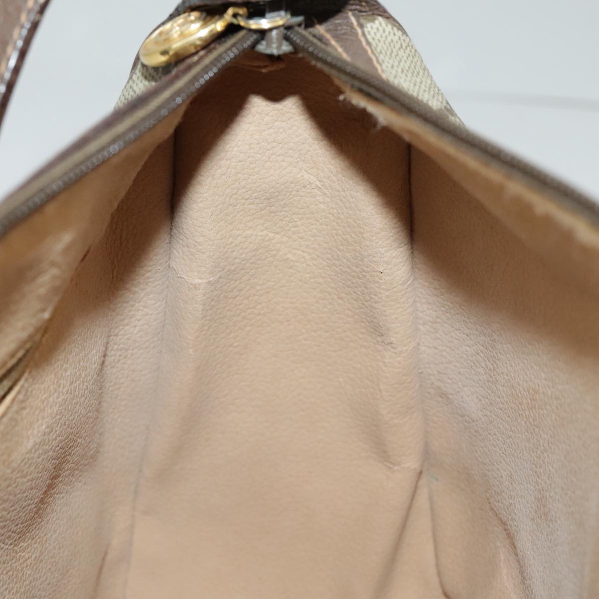 GUCCI GG Supreme Web Sherry Line Shoulder Bag PVC Beige 89 02 032 96515
