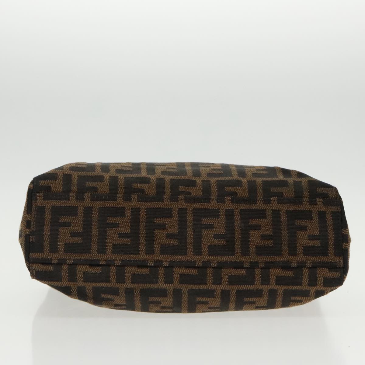 FENDI Zucca Canvas Hand Bag Brown Black Silver 96637