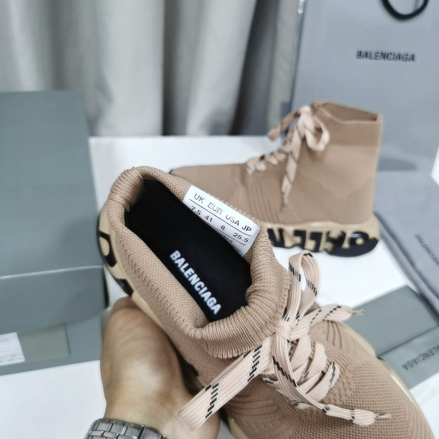 GLM - Bla Speed Print Stretch Knit Sneakers