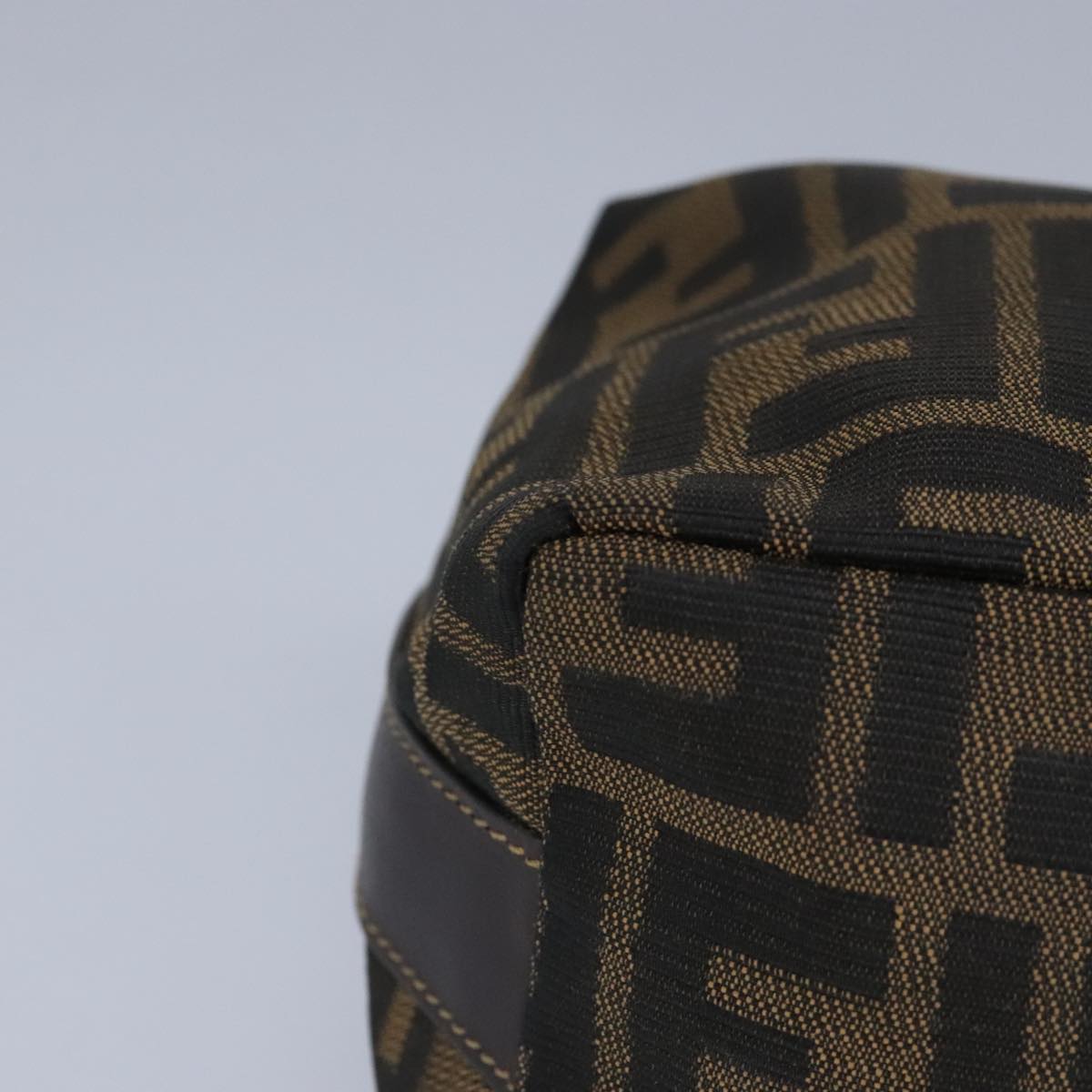 FENDI Zucca Canvas Pouch Brown Black gold 97012