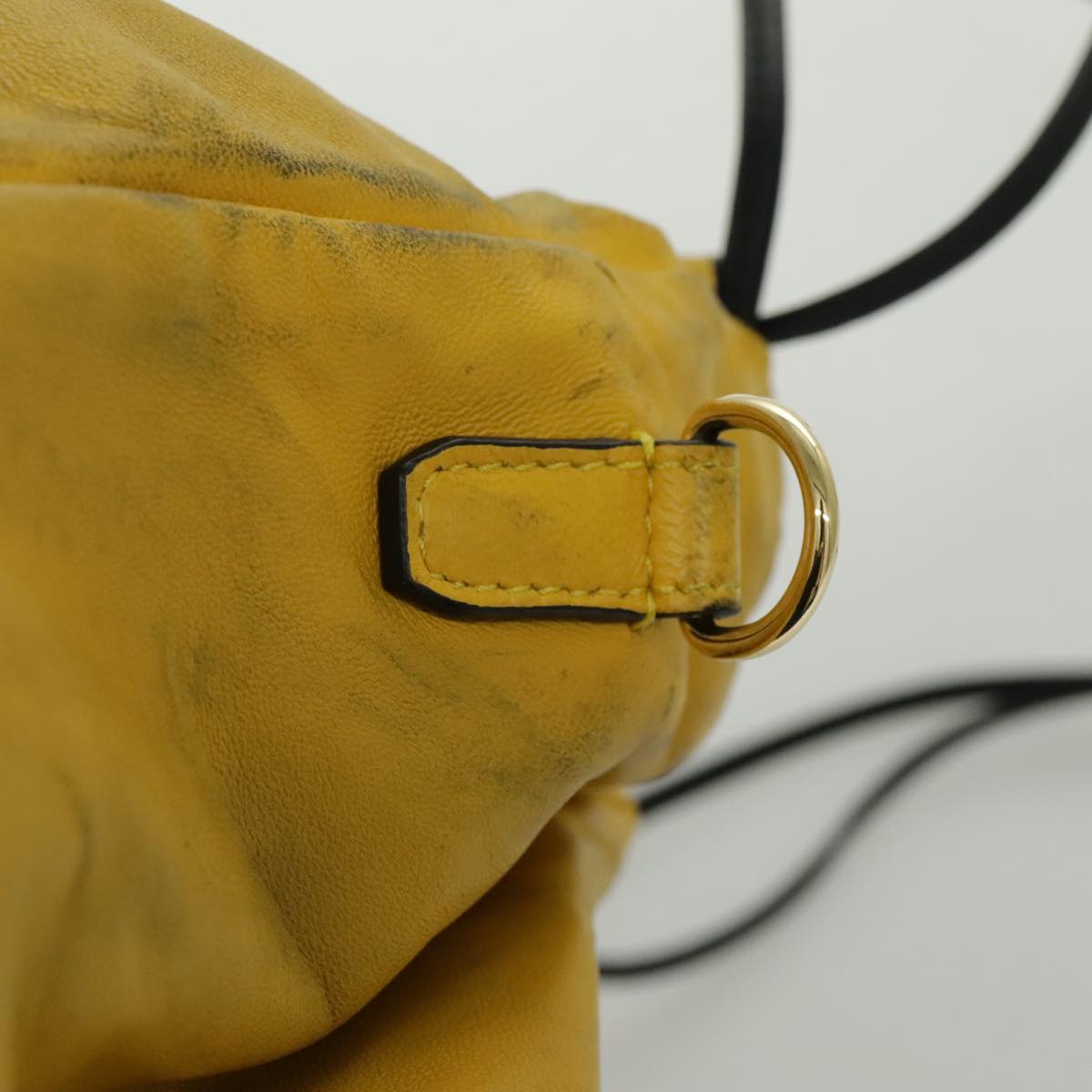 FENDI Shoulder Bag Leather Yellow Gold 97095