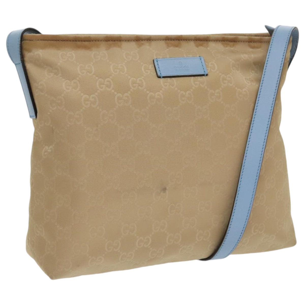 GUCCI GG Canvas Shoulder Bag Beige Silver 314529 97398