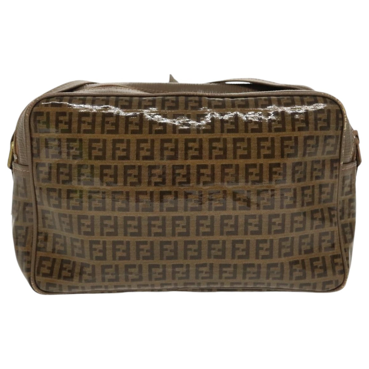 FENDI Zucchino Canvas Shoulder Bag Old Model Beige 97647