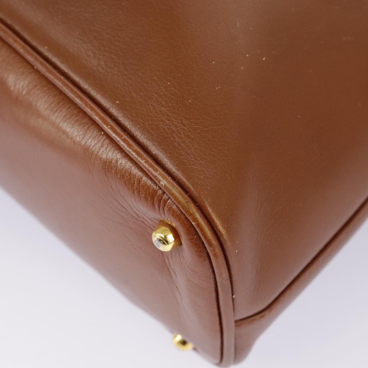 GUCCI Bamboo Hand Bag Leather 2way Brown Gold 97683