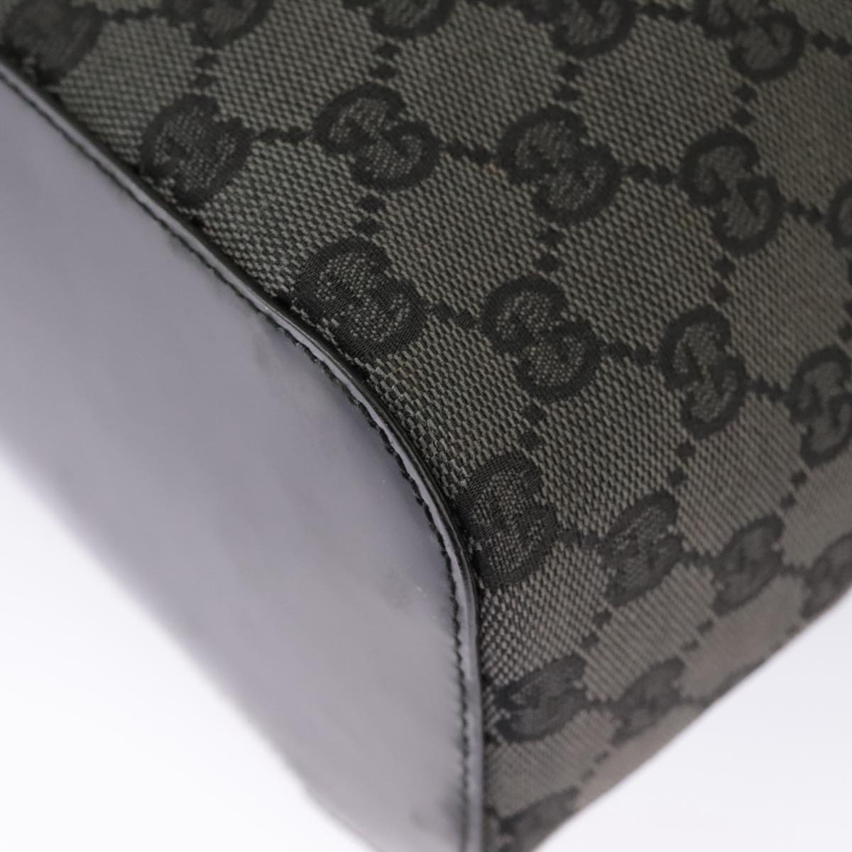 GUCCI GG Canvas Shoulder Bag Black Silver 001 3750 97812