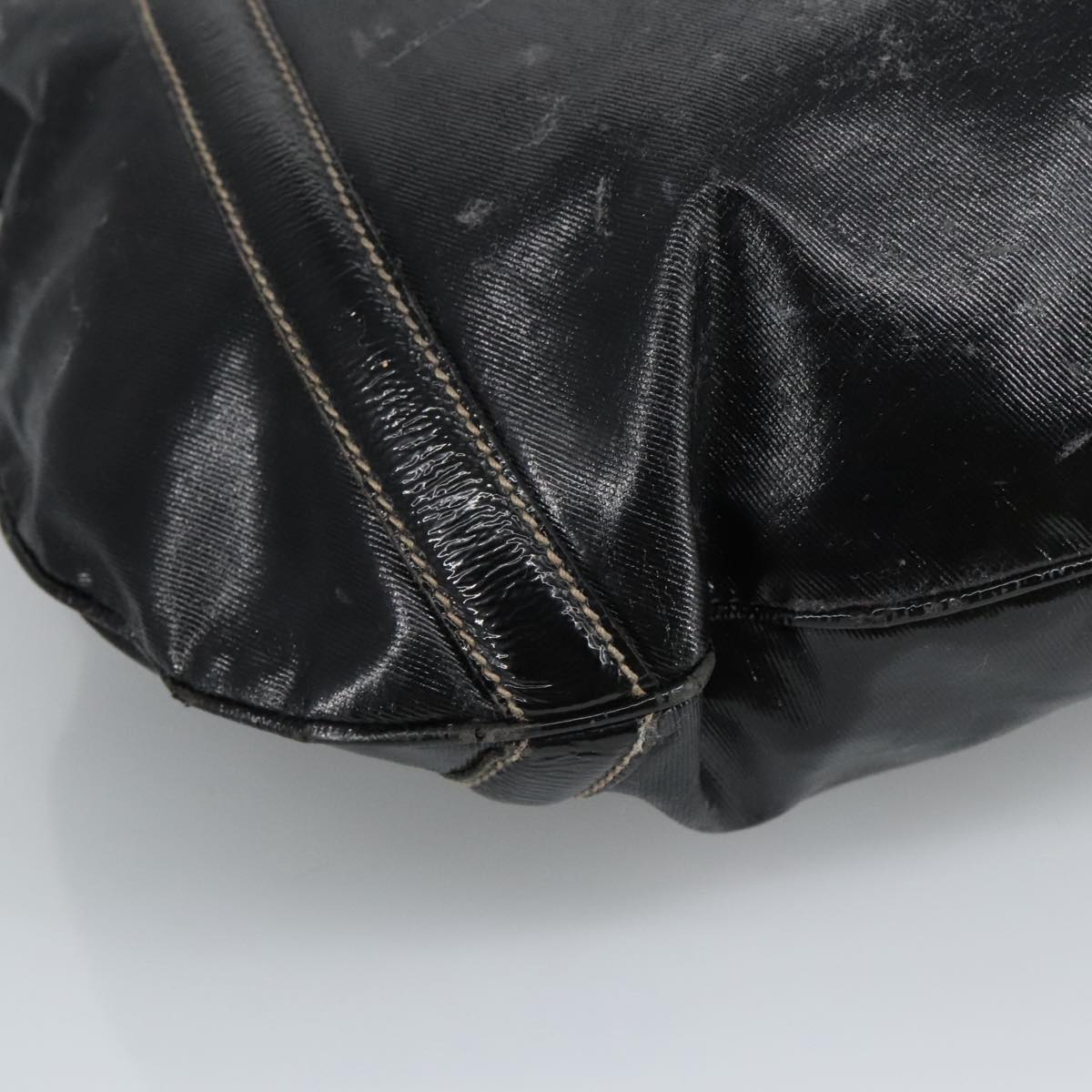 GUCCI Hand Bag Coated Canvas 2way Black Green Red 97935