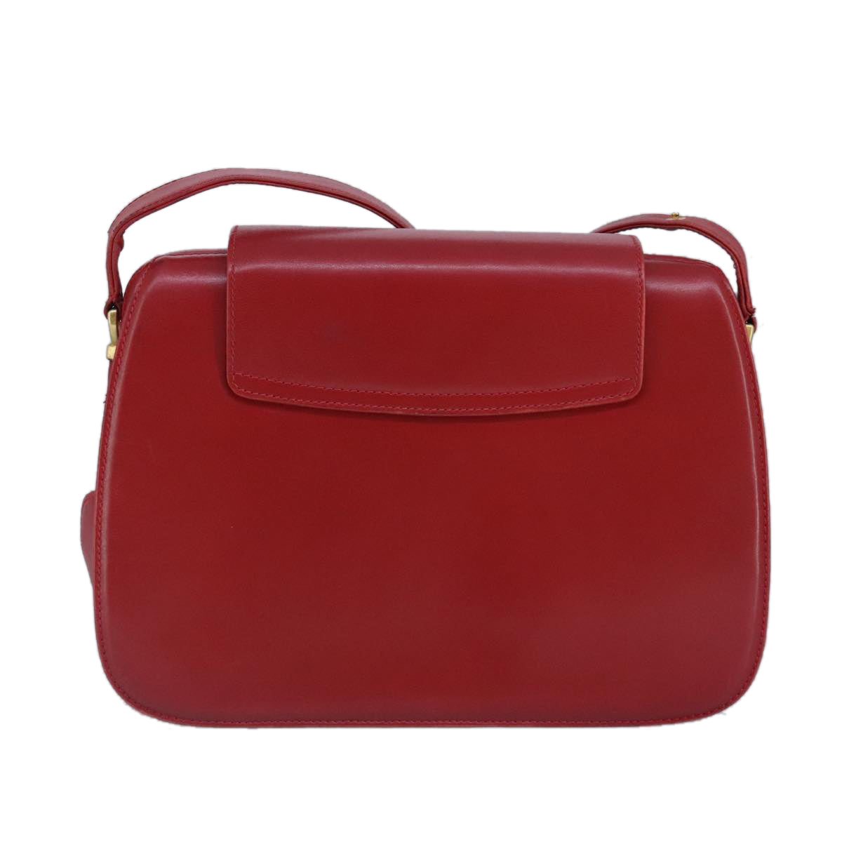GUCCI Shoulder Bag Leather Red Gold 98126