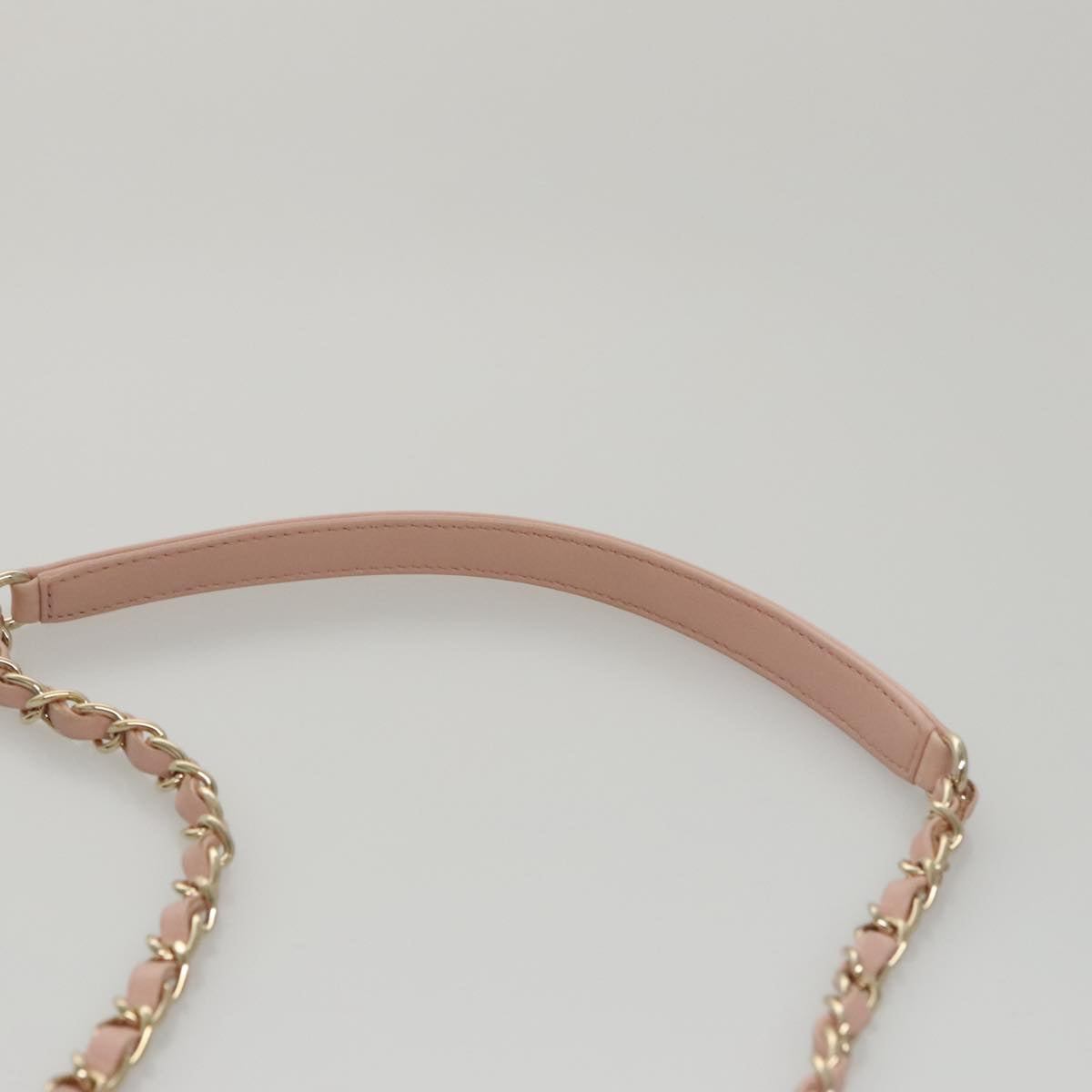 CHANEL Hand Bag Lamb Skin 2way Pink Gold 92236 CC 98152SA