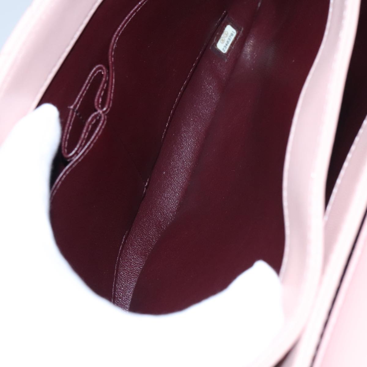CHANEL Hand Bag Lamb Skin 2way Pink Gold 92236 CC 98152SA