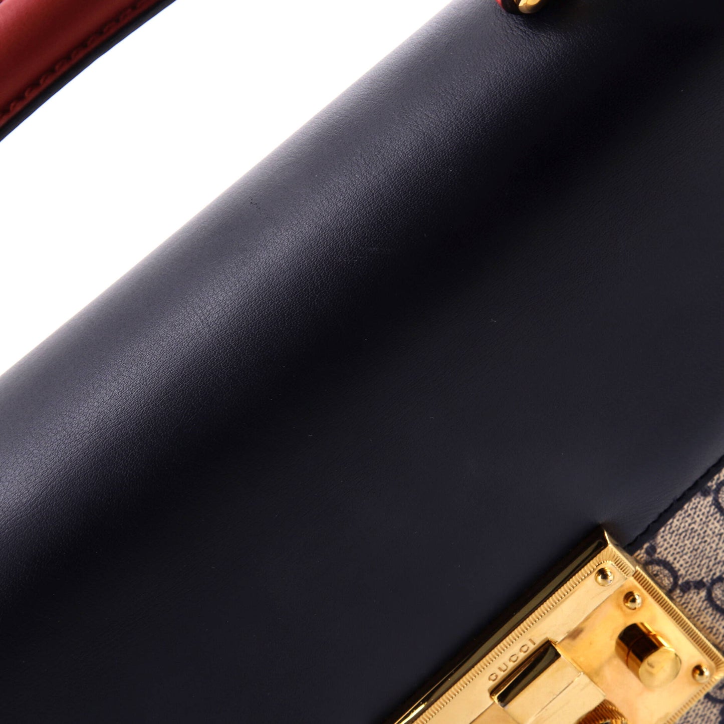 Padlock Top Handle Bag GG Coated Canvas and Leather Medium