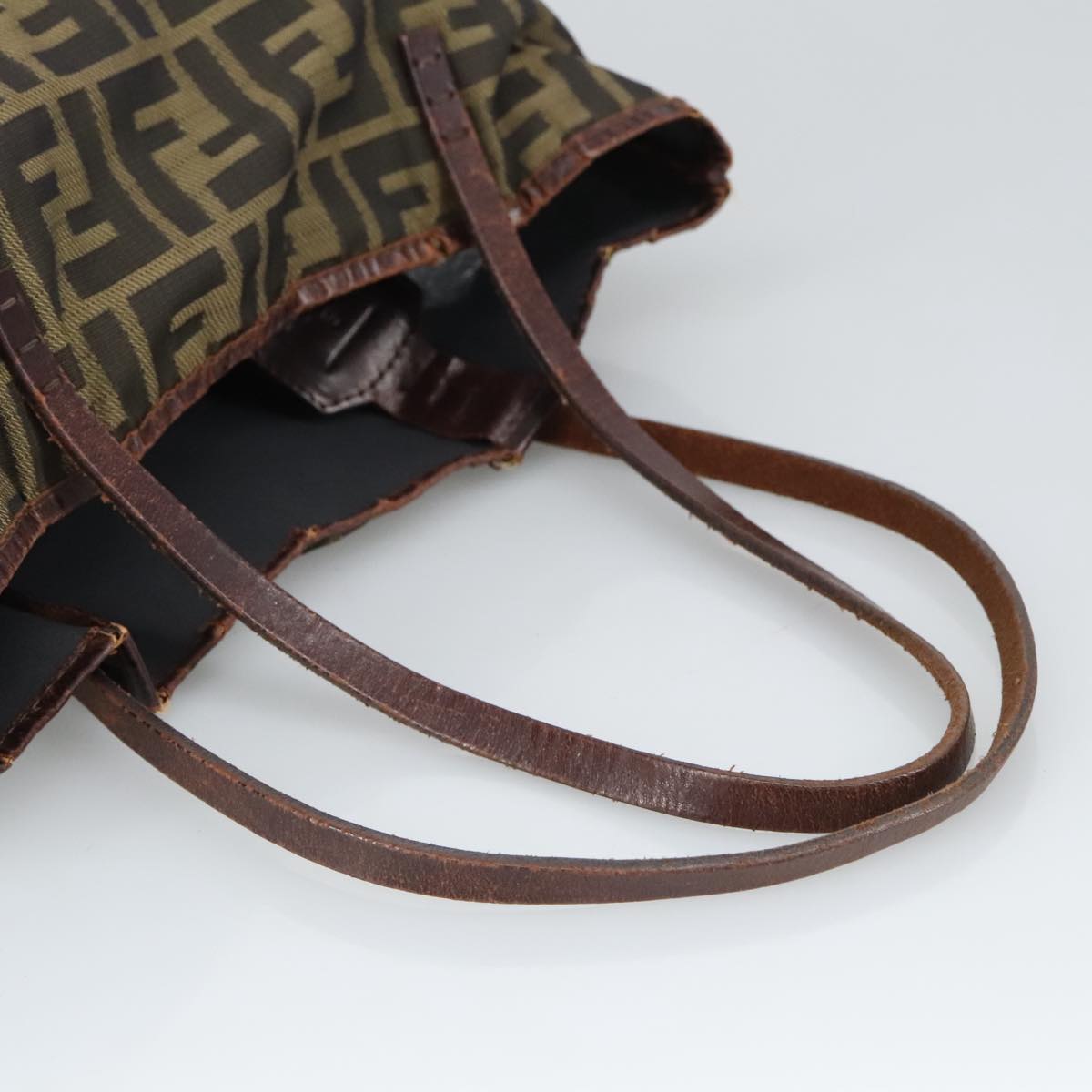 FENDI Zucca Canvas Tote Bag Brown Black 98219