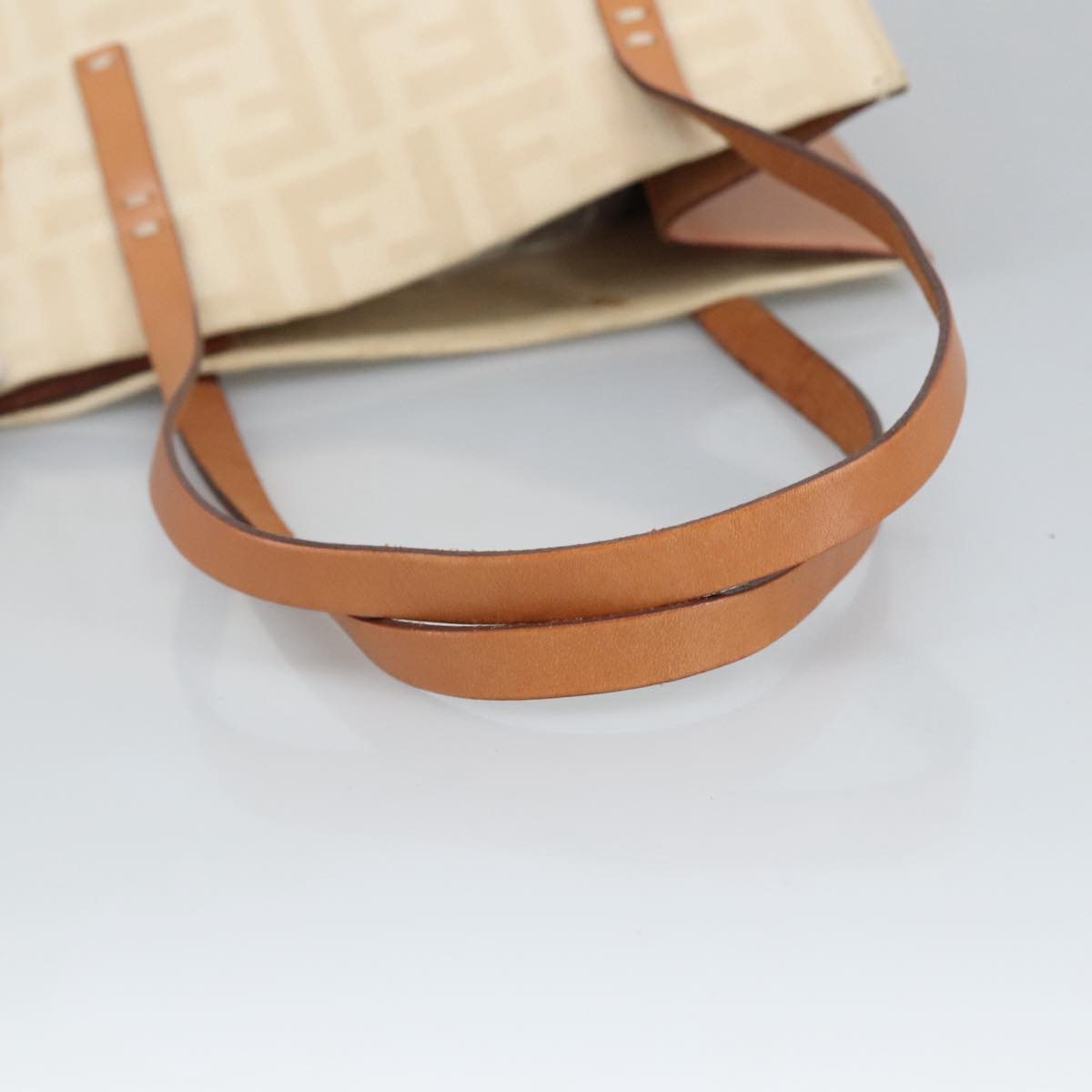 FENDI Zucca Canvas Tote Bag White 98220