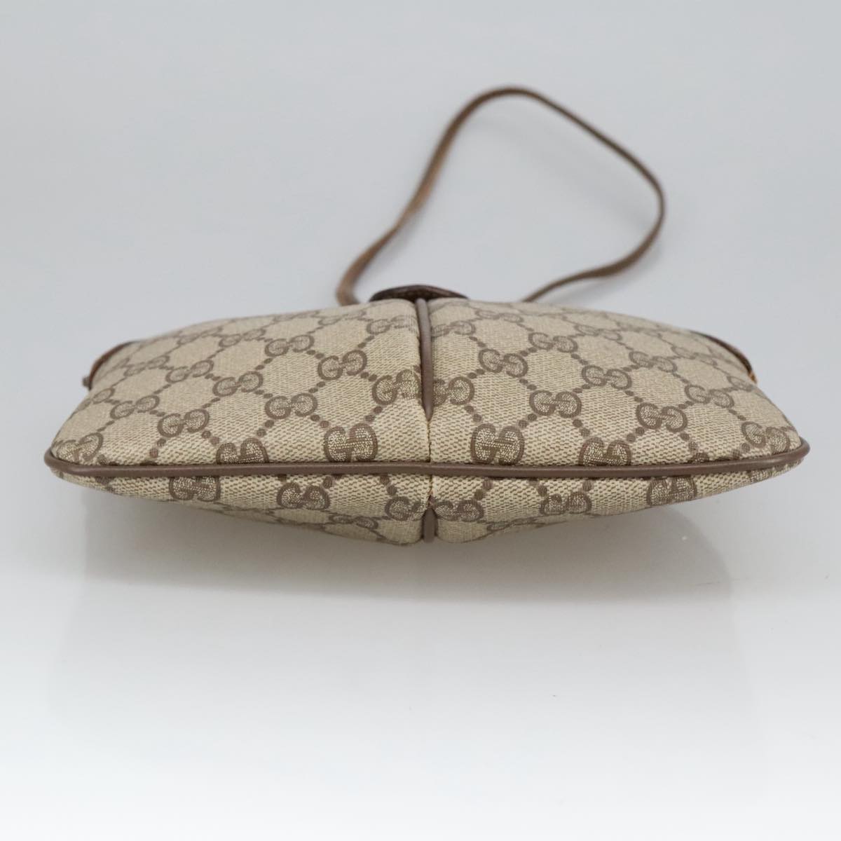 GUCCI GG Supreme Web Sherry Line Shoulder Bag PVC Beige Gold 98279