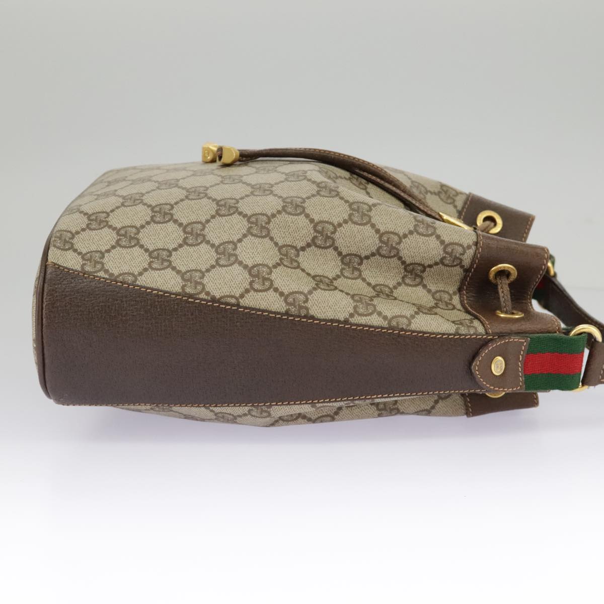 GUCCI GG Supreme Web Sherry Line Shoulder Bag PVC Beige 164 02 034 98308