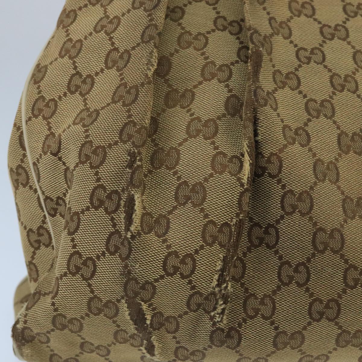 GUCCI GG Canvas Tote Bag Beige Gold 211944 98334