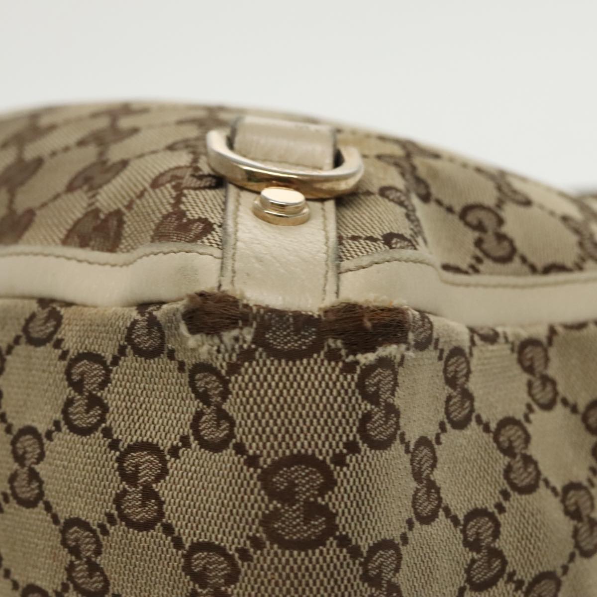 GUCCI GG Canvas Tote Bag Beige Gold 170004 98399