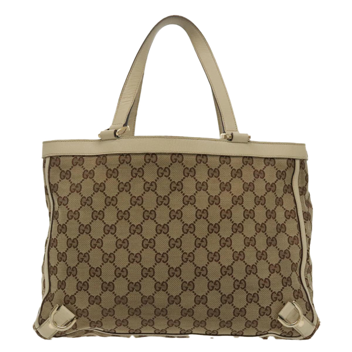GUCCI GG Canvas Tote Bag Beige Gold 170004 98399