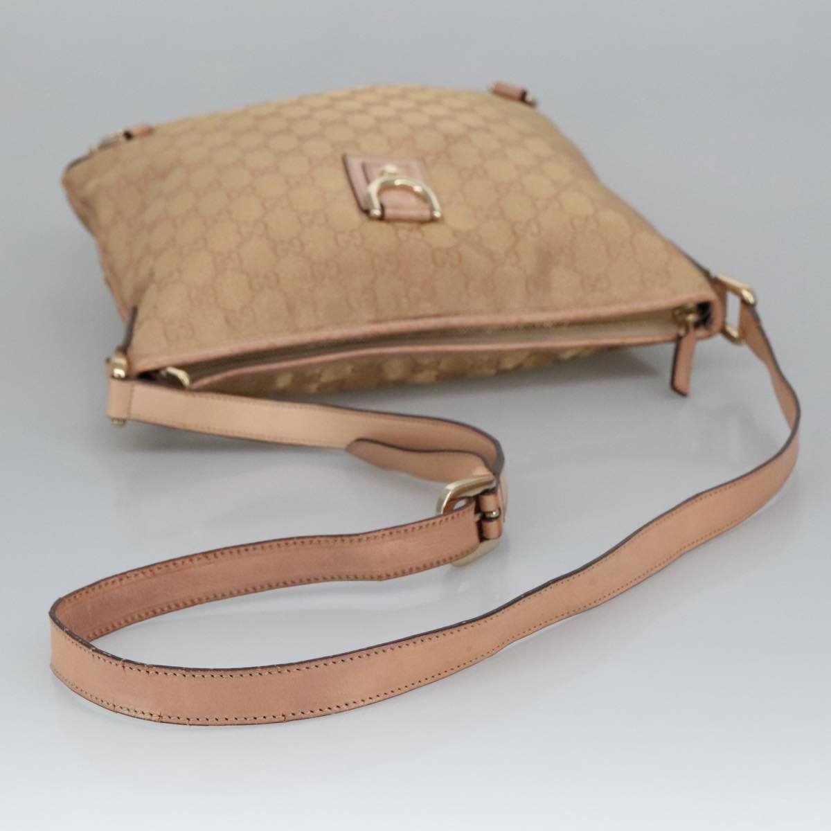 GUCCI GG Canvas Shoulder Bag Pink Gold 131326 98450