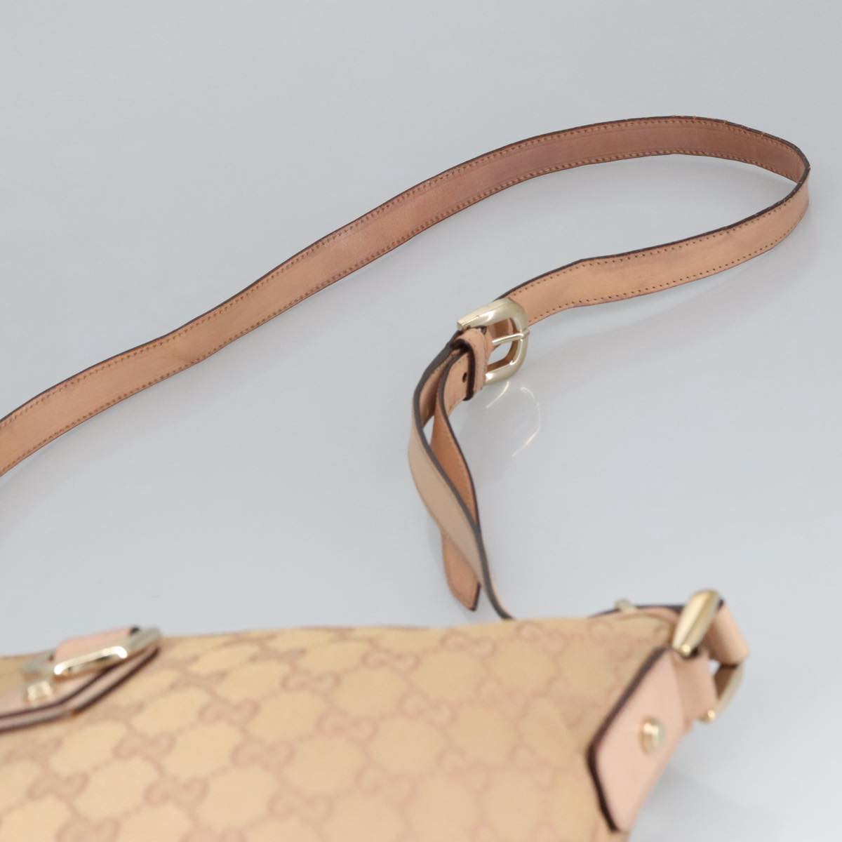 GUCCI GG Canvas Shoulder Bag Pink Gold 131326 98450