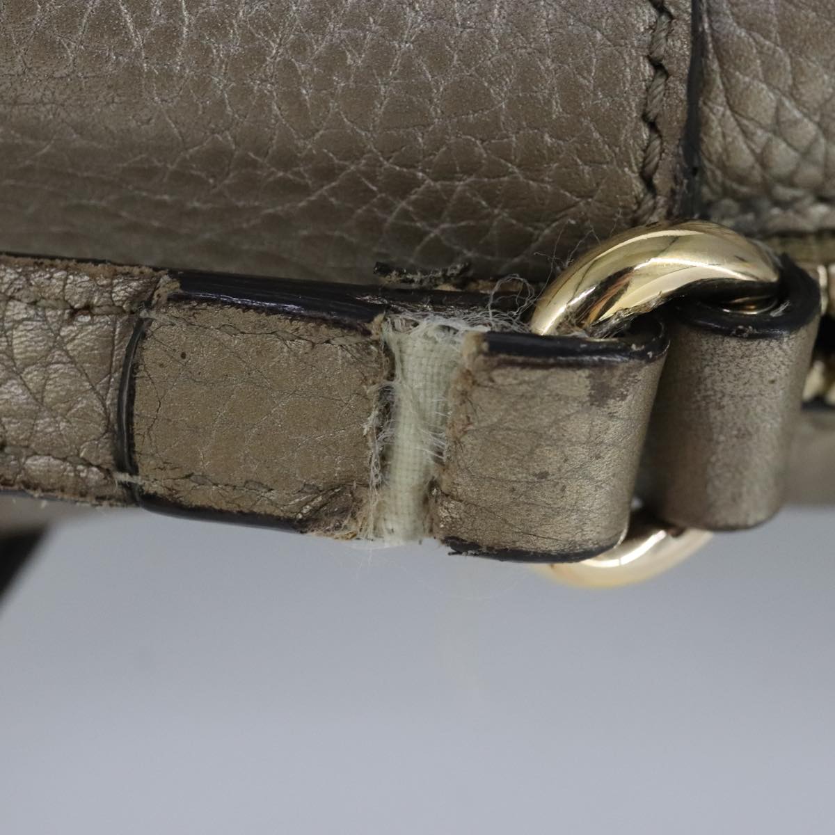 GUCCI Soho Shoulder Bag Leather Beige Gold 808364 98480