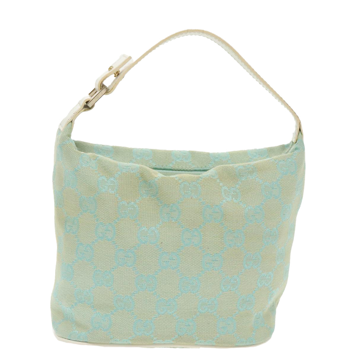 GUCCI GG Canvas Hand Bag Light Blue Gold 039 1147 98726