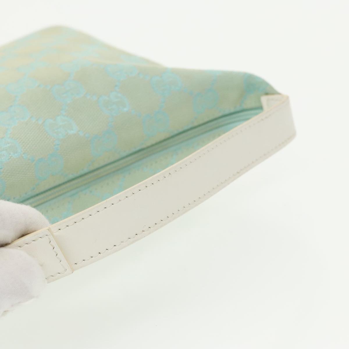 GUCCI GG Canvas Hand Bag Light Blue Gold 039 1147 98726