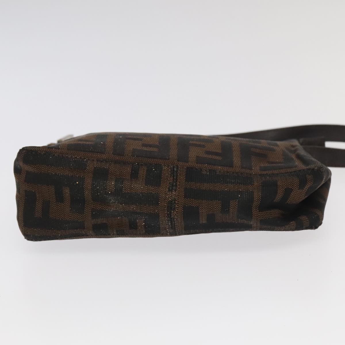 FENDI Zucca Canvas Hand Bag Brown Black Silver 98788