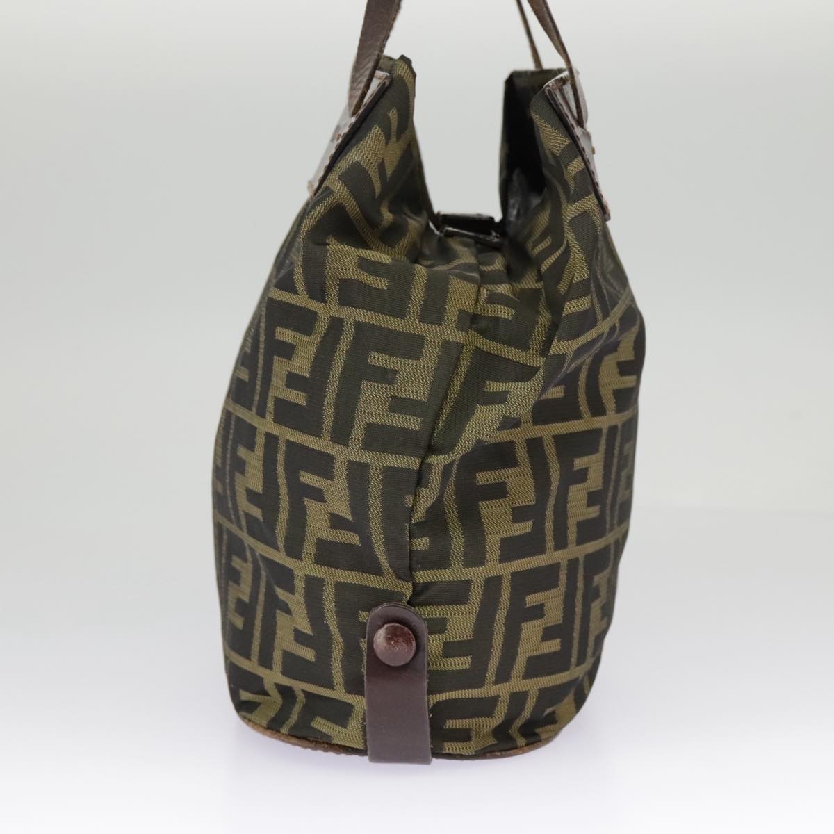FENDI Zucca Canvas Hand Bag Brown Black 98827