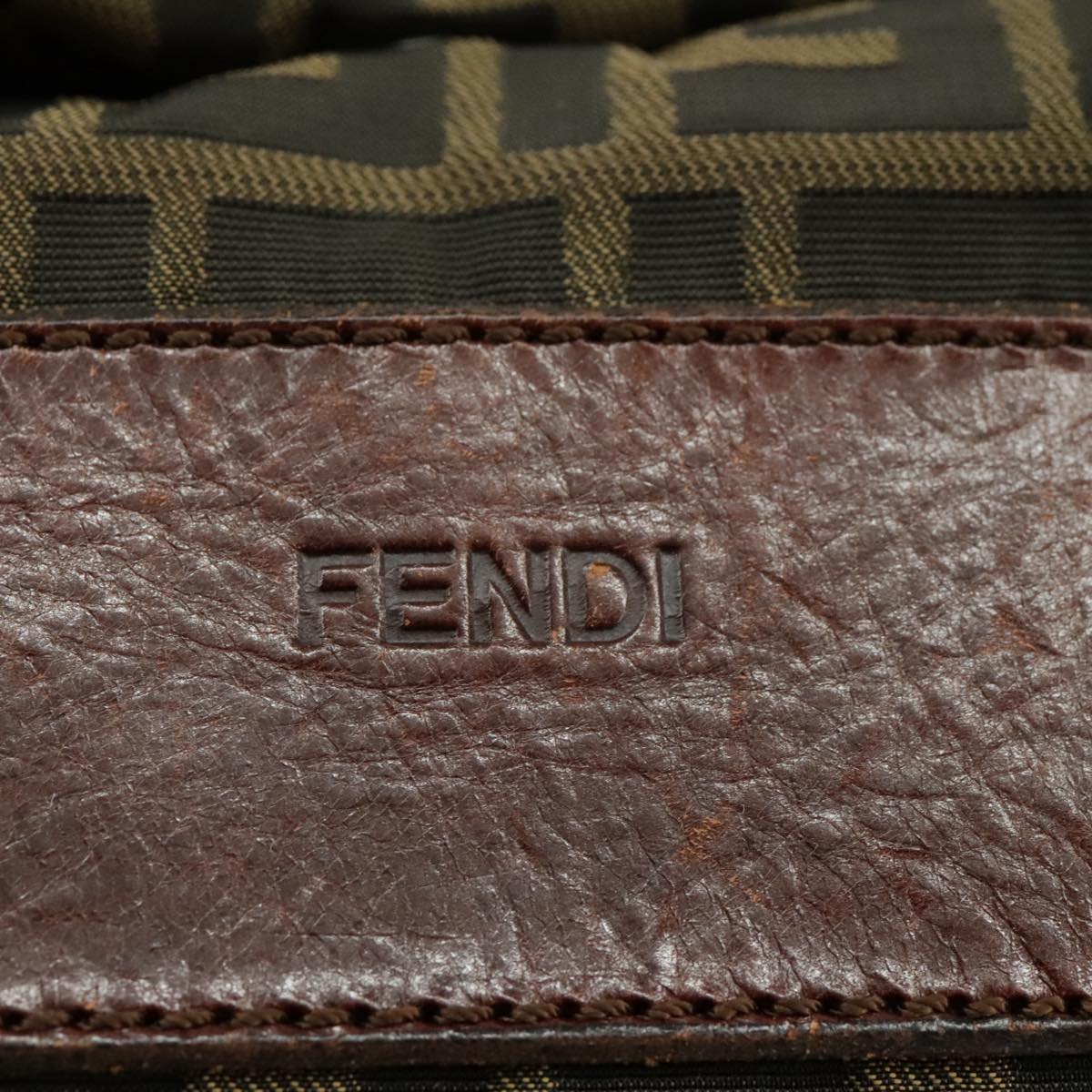 FENDI Zucca Canvas Tote Bag Brown Black 98835