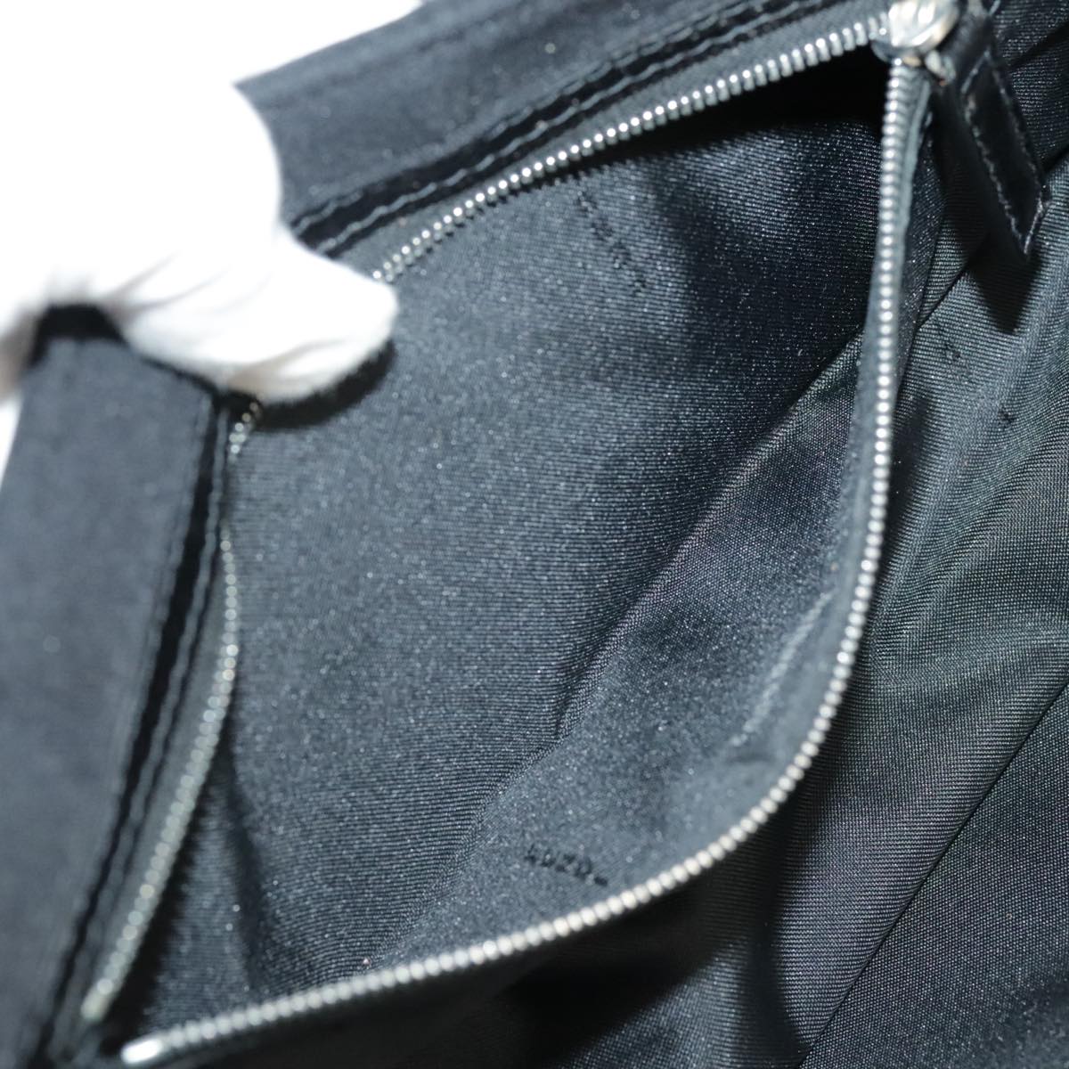 FENDI Mamma Baguette Shoulder Bag Nylon Black Silver 98843
