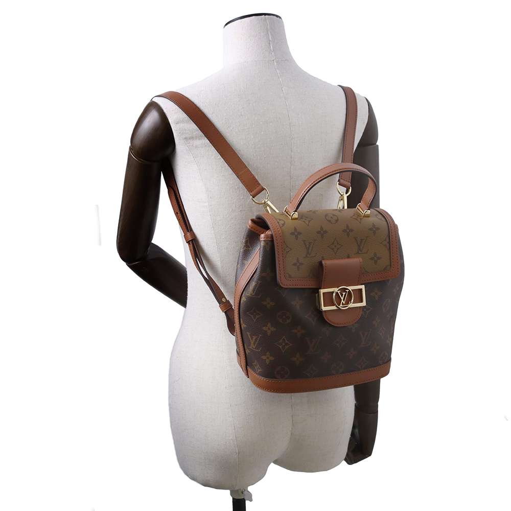 LOUIS VUITTON Dauphineãƒ»Backpack Noir M45142 Monogram Monogram Reverse Canvas