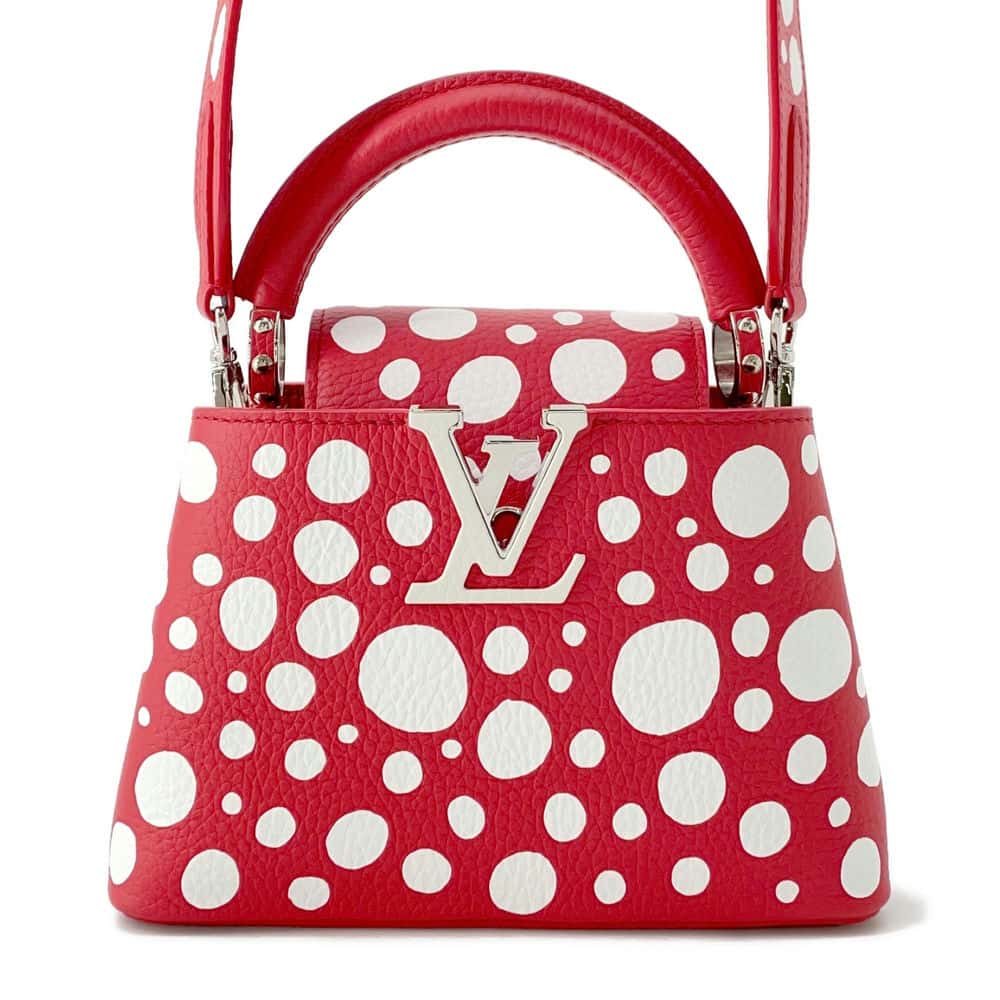 LOUIS VUITTON LV Ã— YK Capucines Red M21692 Calf Leather Infinity Dot Size MINI