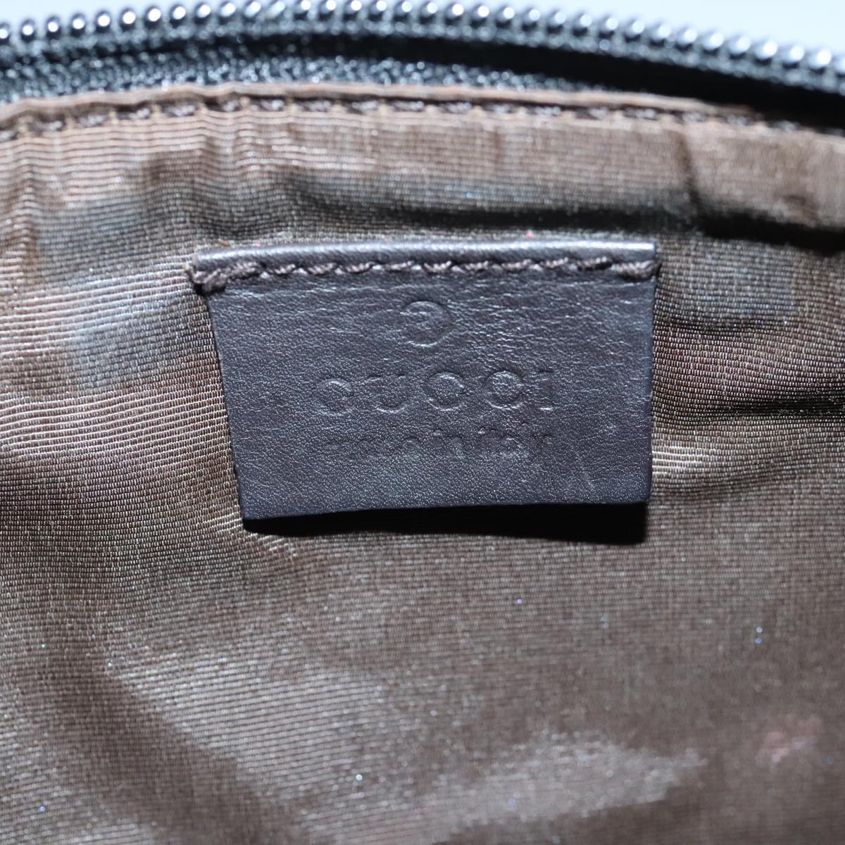 GUCCI GG Canvas Pouch Brown Silver 07198 98923