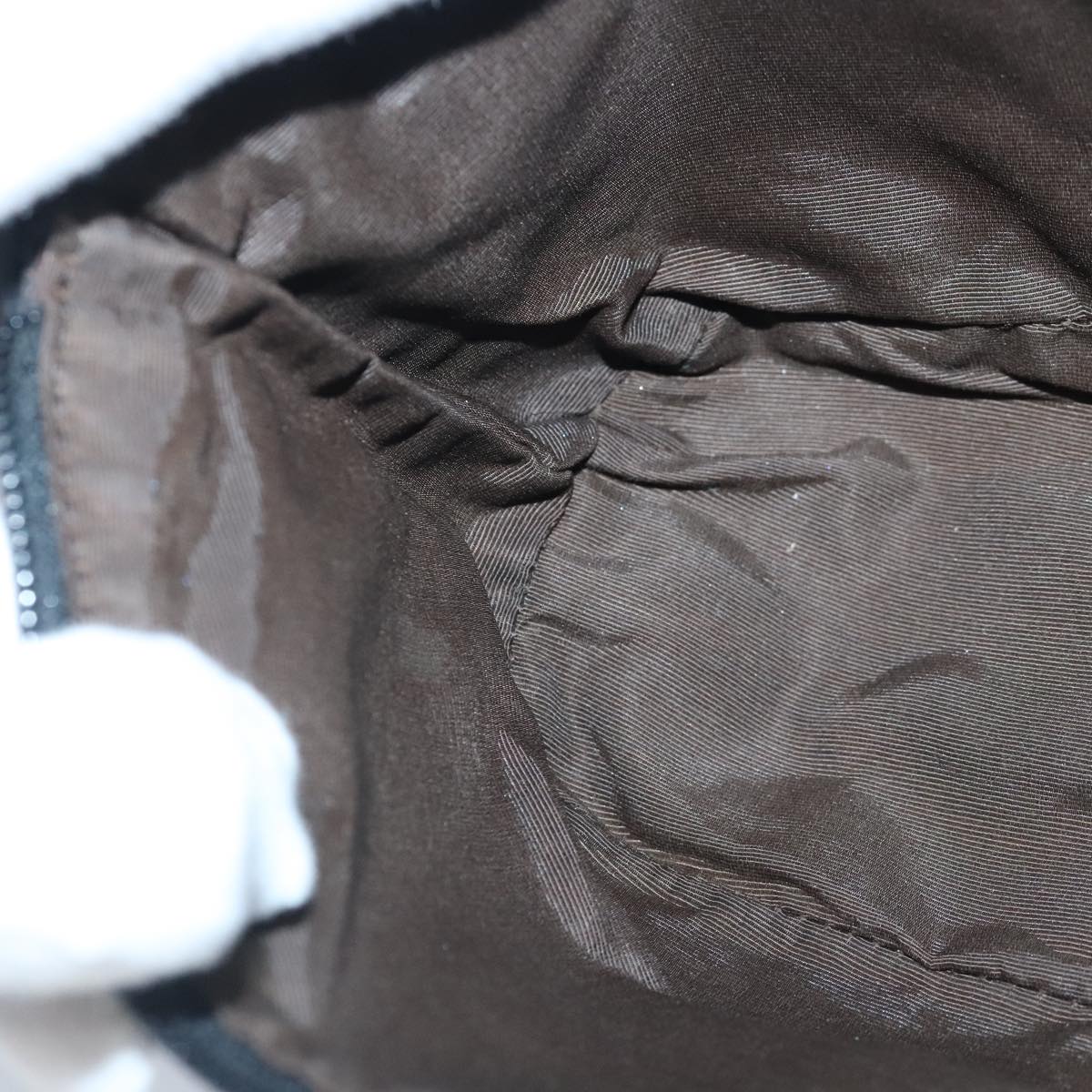 GUCCI GG Canvas Pouch Brown Silver 07198 98923
