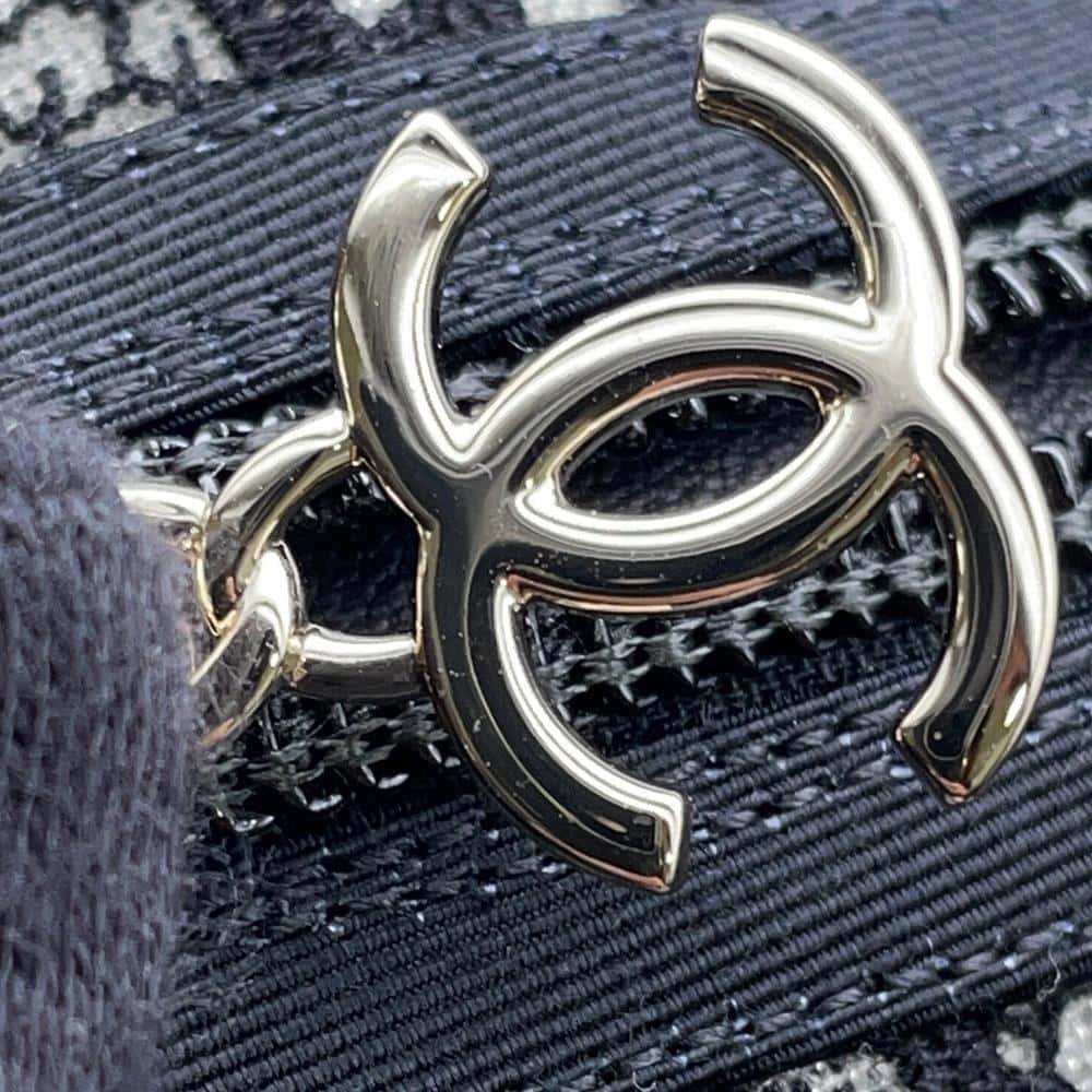CHANEL Embroidery Grosgrain short boots BlackG45519 race Size 37C
